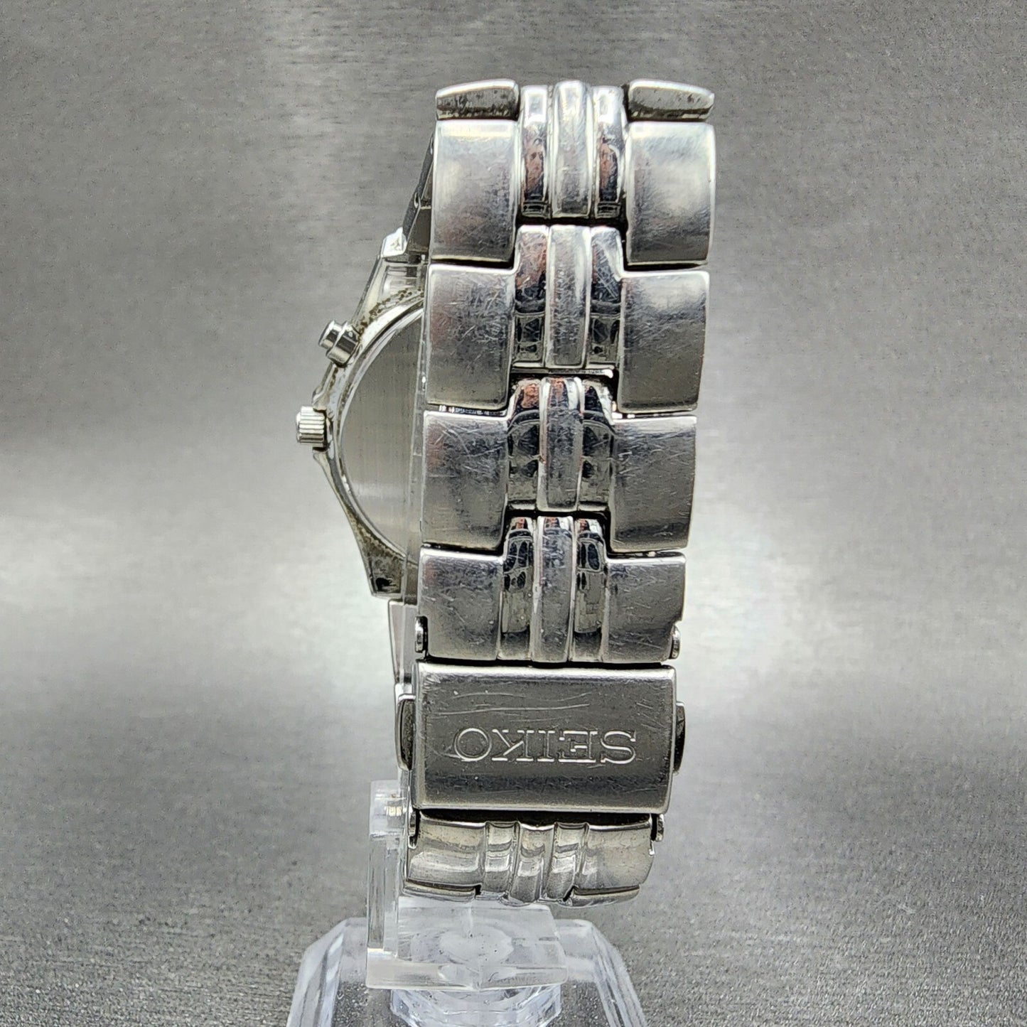 Seiko Perpetual Calendar Watch Men 37mm Steel Date Round 6A3200G0 PARTS8