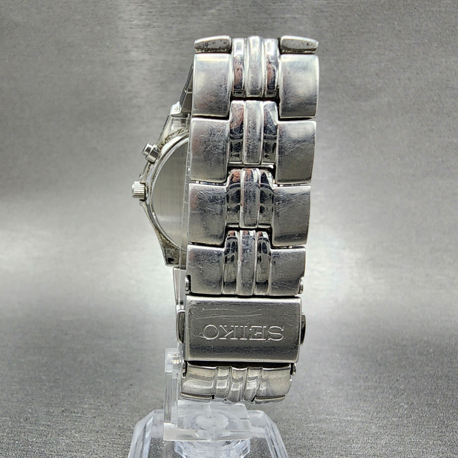 Seiko Perpetual Calendar Watch Men 37mm Steel Date Round 6A3200G0 PARTS8