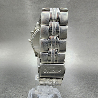Seiko Perpetual Calendar Watch Men 37mm Steel Date Round 6A3200G0 PARTS8