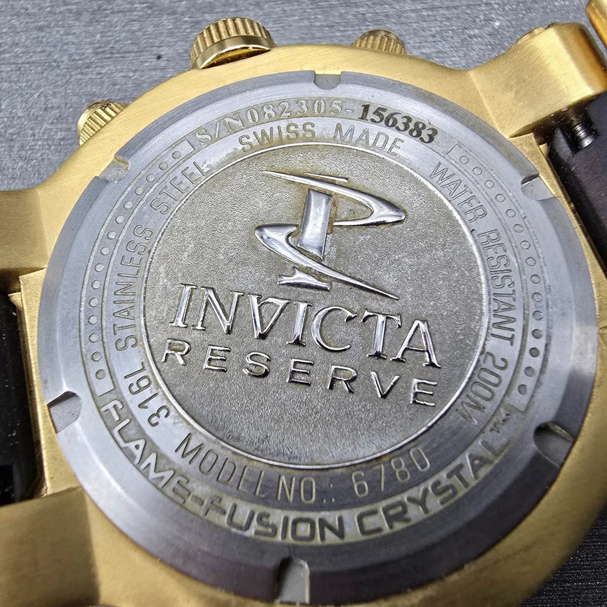 Invicta Reserve Ocean Reef Chronograph Watch Men 46mm MOP Dial Black Gold  READ!7