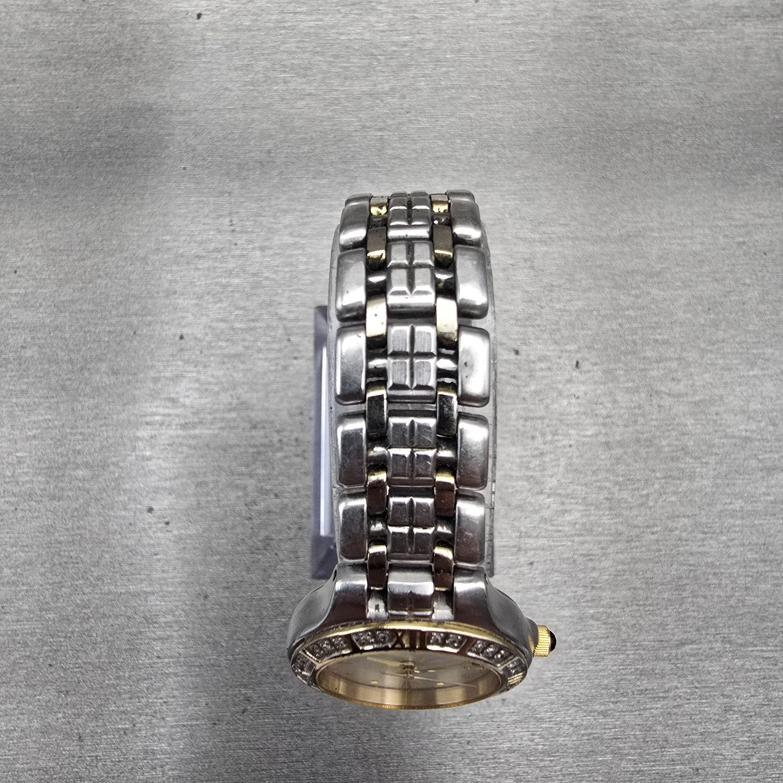 Citizen Eco-Drive Watch Women 25mm MOP Dial Two Tone Date Diamonds E011 Works4