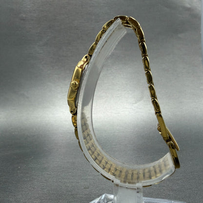 Seiko Watch Women 17mm Champagne Dial Gold Tone Octagon V400-5608 New Battery 816