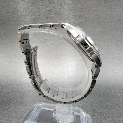 Seiko Solar Watch Women 28mm Mop Silver Tone Date Round V1870ac0 Runs8