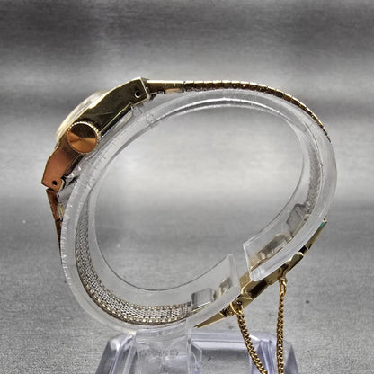 Seiko Watch Women 16mm Gold Dial Gold Tone Round  Manual Wind Works VTG 11-04596