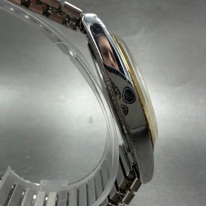 Seiko Pulsar Watch Men 35mm Silver Dial Two Tone Daydate VX33-0AB0 New Battery3
