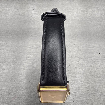 Citizen CQ Tank Watch Men 24mm Gold Dial Gold Tone Rectangle 4031-915267 New Bat4
