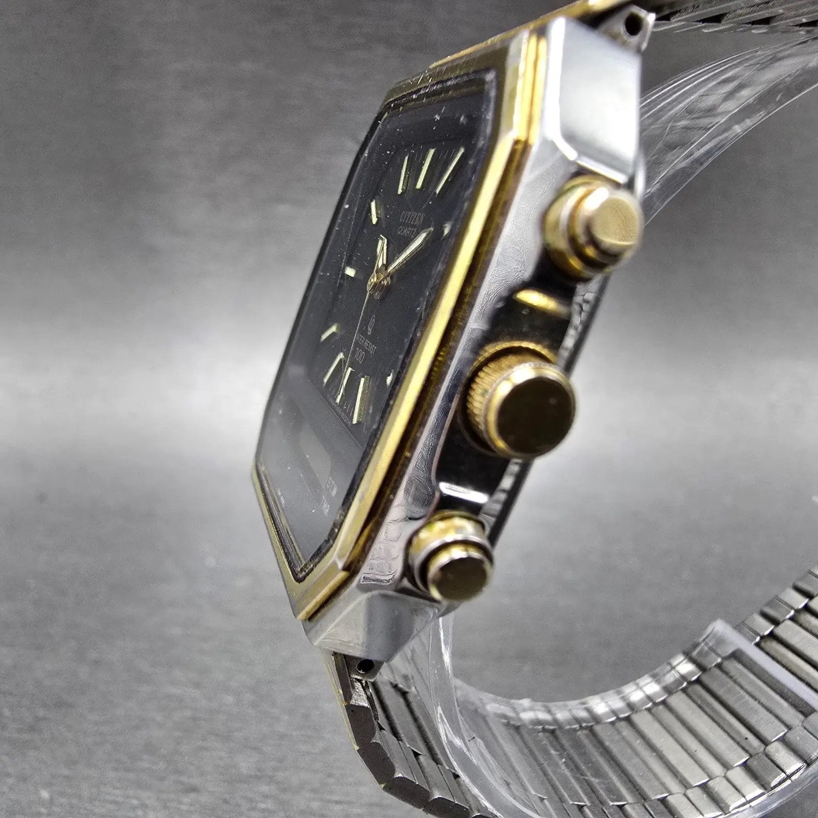 Citizen CQ Analog Digital Watch Men 32mm Black Dial Two Tone 8950-084985  PARTS3