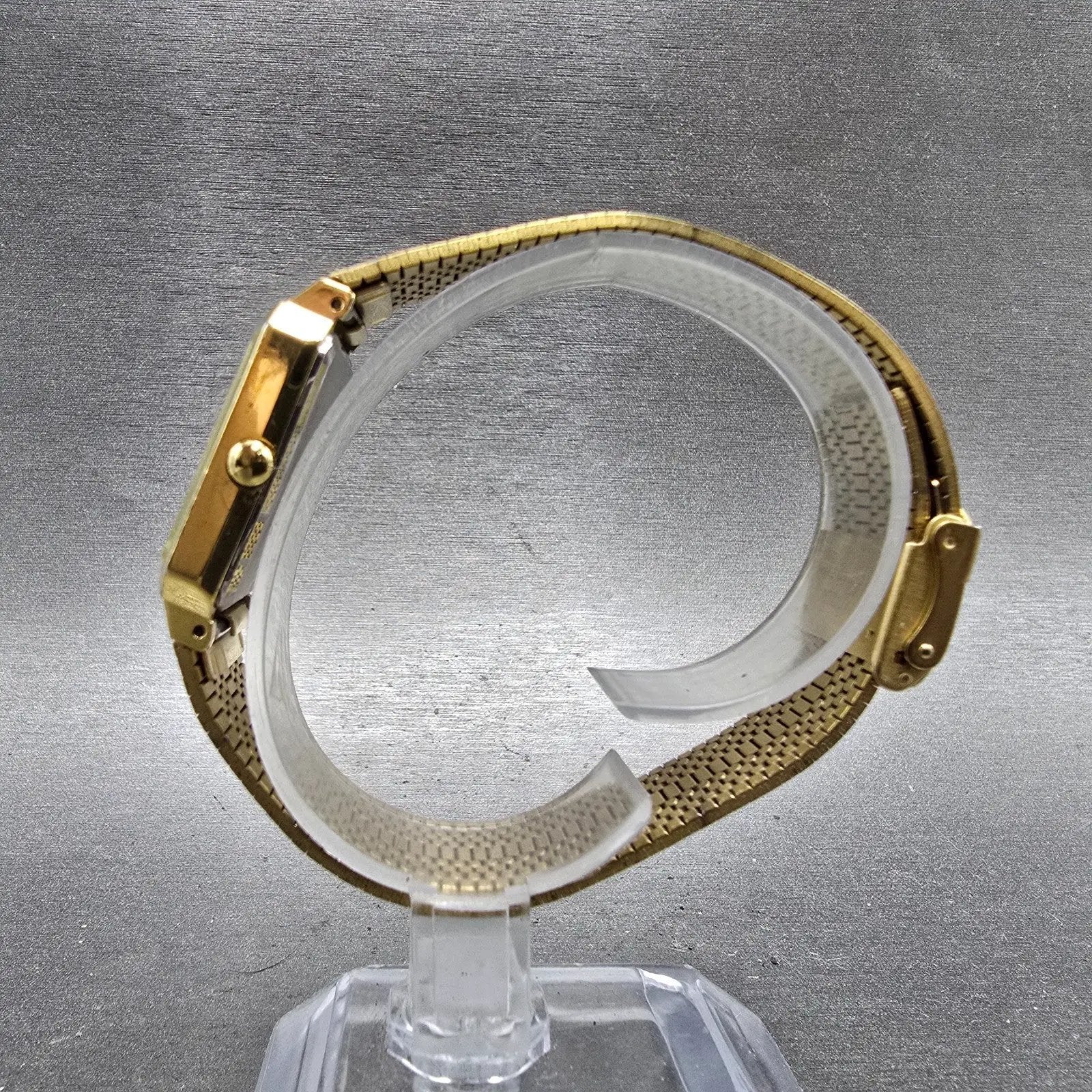 Citizen CQ Tank Watch Men 25mm Champagne Dial Gold Tone 4031-892658 New Battery6