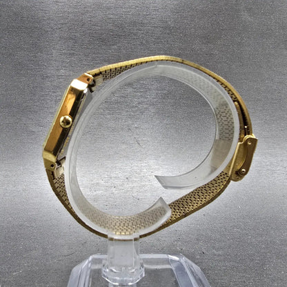 Citizen CQ Tank Watch Men 25mm Champagne Dial Gold Tone 4031-892658 New Battery6