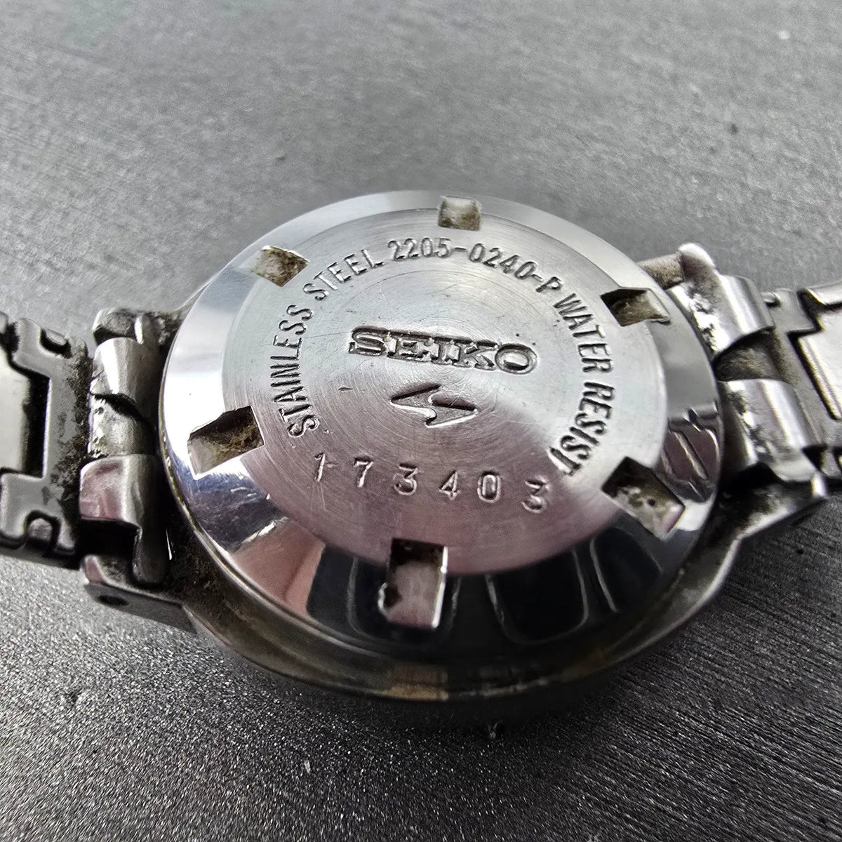 Seiko Automatic Watch Women 23mm White Dial Steel Date 2205-0240 PARTS VTG10