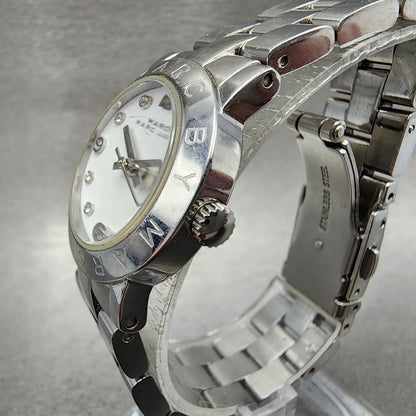 Marc Jacobs Watch Women 25mm White Dial Silver Tone Round MBM3055 New Battery2