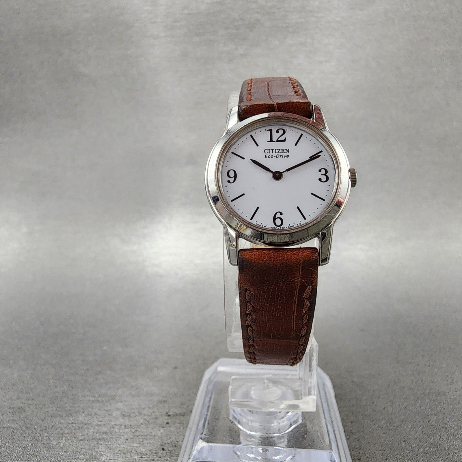 Citizen EcoDrive Watch Women 23mm White Dial Silver Tone G670T009123 Runs5