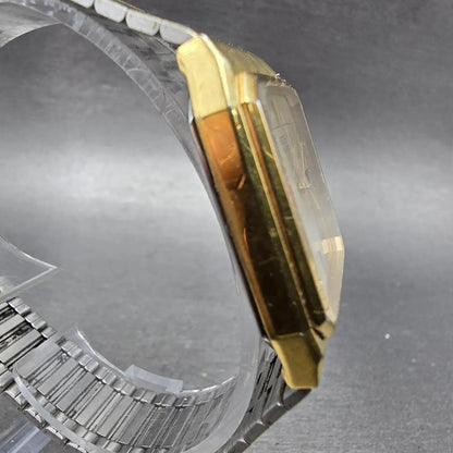 Seiko Watch Men 29mm Champagne Dial Gold Tone Daydate Square 6533-5039 PARTS NLK4