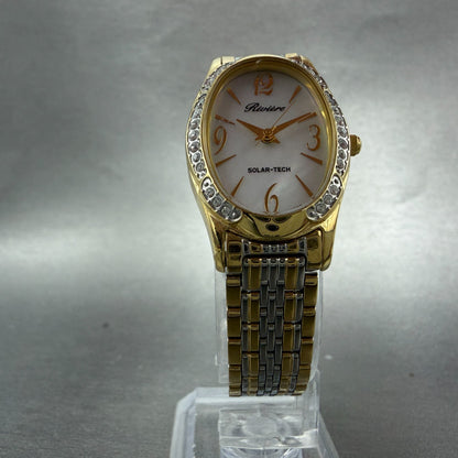Citizen Riviere Solar Watch Women 23mm MOP Dial Two Tone Oval E031-S033063 Runs5