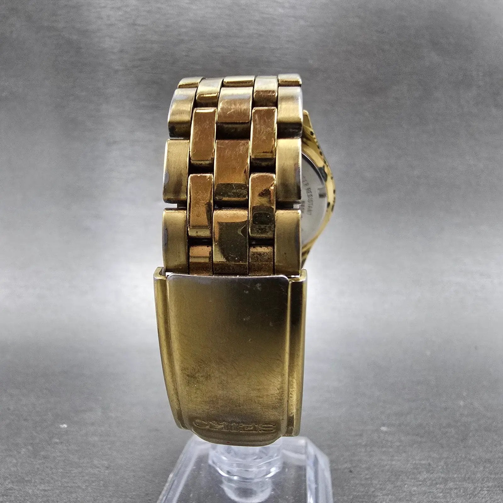 Seiko 7N43-9048 Watch Case & Bracelet Gold Tone Round 37mm W/Crystal Vintage7
