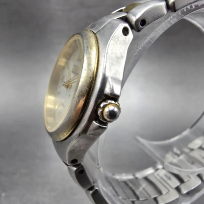 Citizen Eco-Drive Watch Women 25mm White Dial Two Tone Date E011-S039967 Works P2