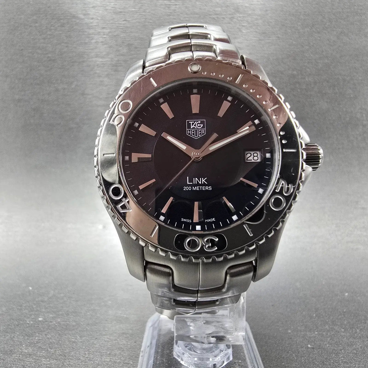 Tag Heuer Link Watch Men 39mm Blue Dial Stainless Steel Date WJ1112 Round NewBat5