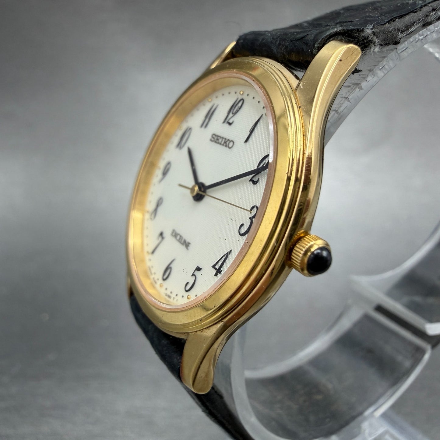 Seiko Exceline Watch Women 28mm Cream Dial Gold Tone Round 4J41-0110 New Battery2