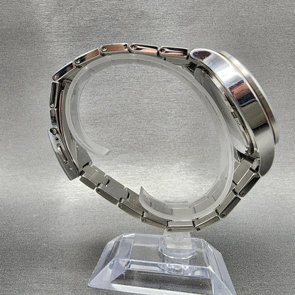 Seiko Chronograph Watch Men 43mm Black Dial Silver Tone Date 7T920JS0 New Batt8