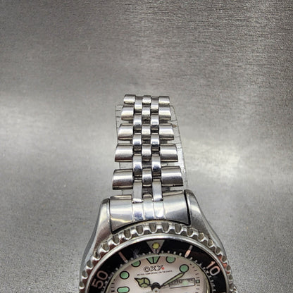 Citizen Oxy Dive Watch Women 32mm White Dial Silver Tone Daydate Round New batt4