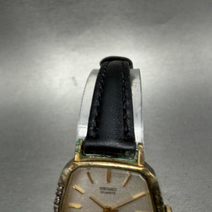 Seiko Watch Women 22mm Silver Dial Gold Tone Hexagon 1221-5110 New Battery VTG4