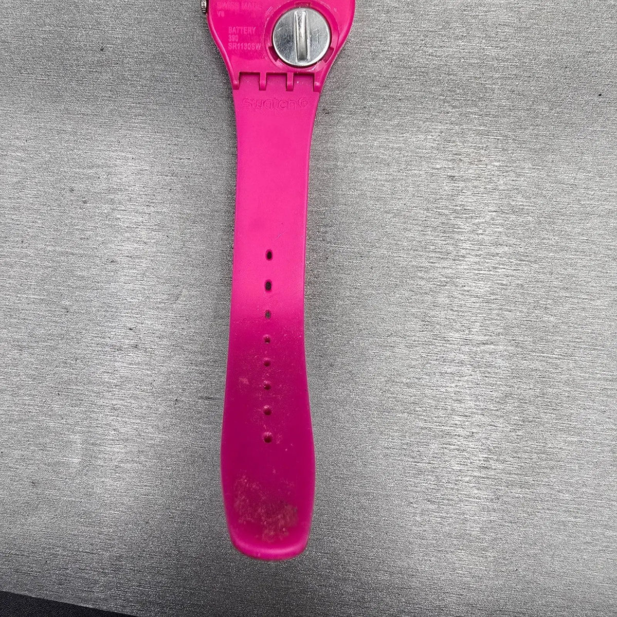 Swatch Deep Pink Watch Men 34mm Pink Dial Pink Tone Round GP139 New Battery READ10