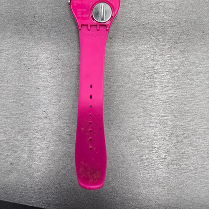 Swatch Deep Pink Watch Men 34mm Pink Dial Pink Tone Round GP139 New Battery READ10