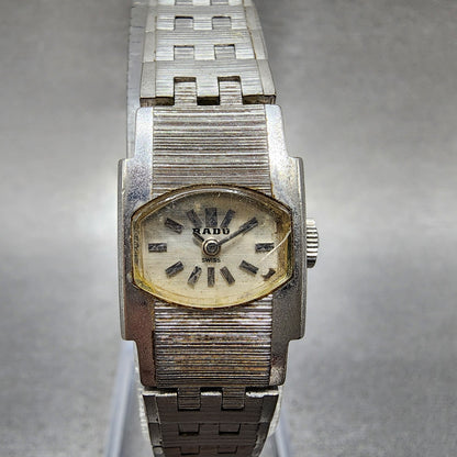 Rado Tank Watch Women 16mm Silver Dial Silver Tone Manual Wind Runs VTG0