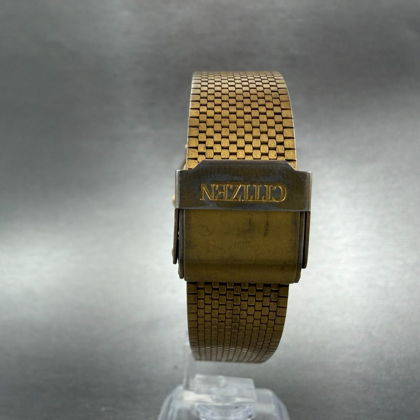 Citizen Tank Watch Men 27mm Black Dial Gold Tone Rectangle 4031-K00101 New Batt7