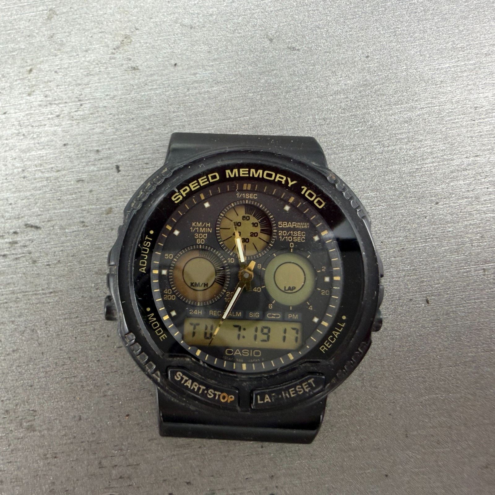 Casio Speed Memory AW-20 Watch Men 41mm Analog Digital Black Tone New Battery BH0