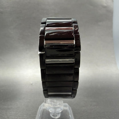 Bulova Watch Men 40mm Black Dial Black Tone Date Round 98D109 New Battery7