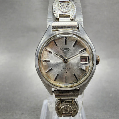 Seiko Special Watch Women 23mm Silver Dial Silver Tone Date Manual 25180090 Run0