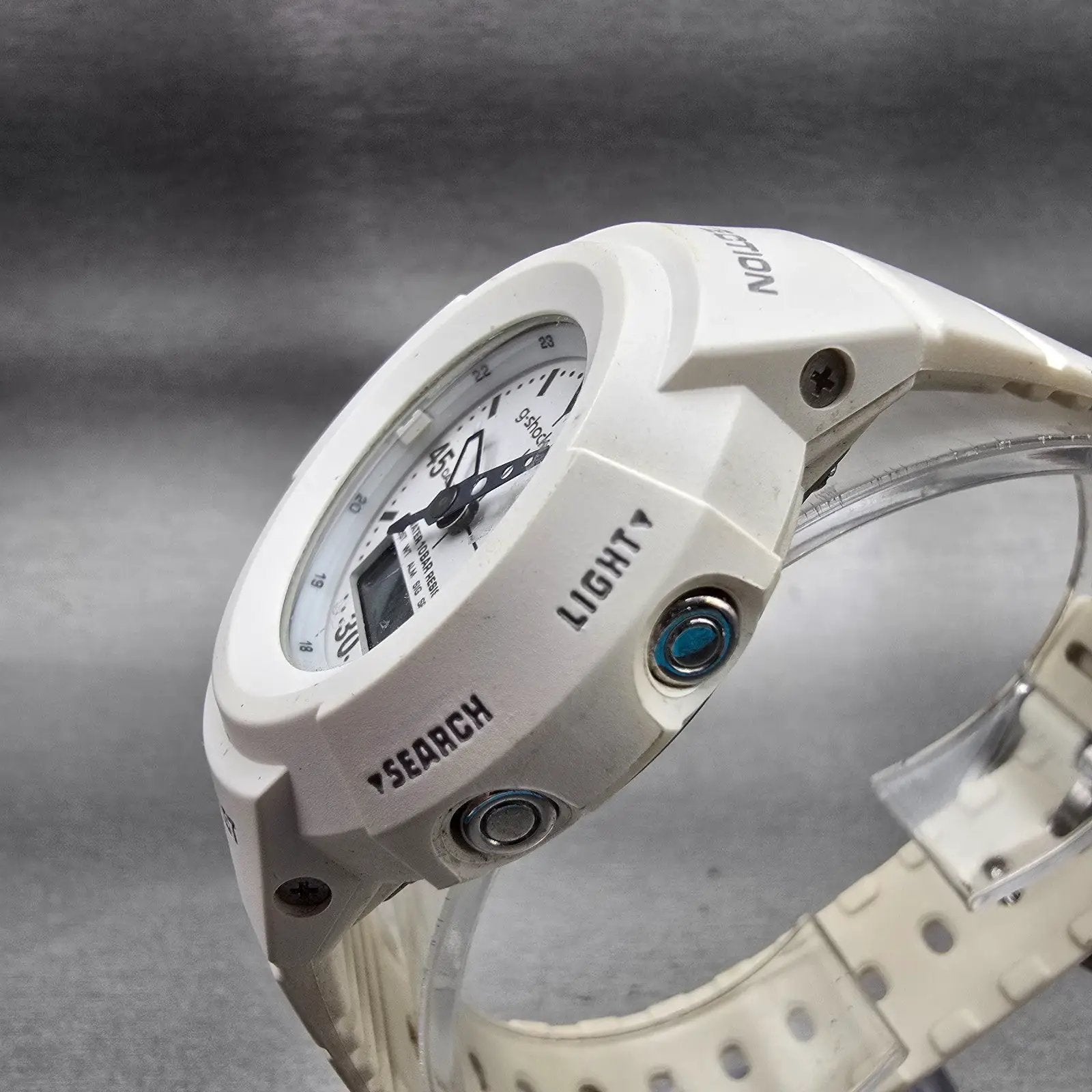 Casio G-Shock Mini GMN-50 Watch Women White White Chrono Alarm New Battery READ2