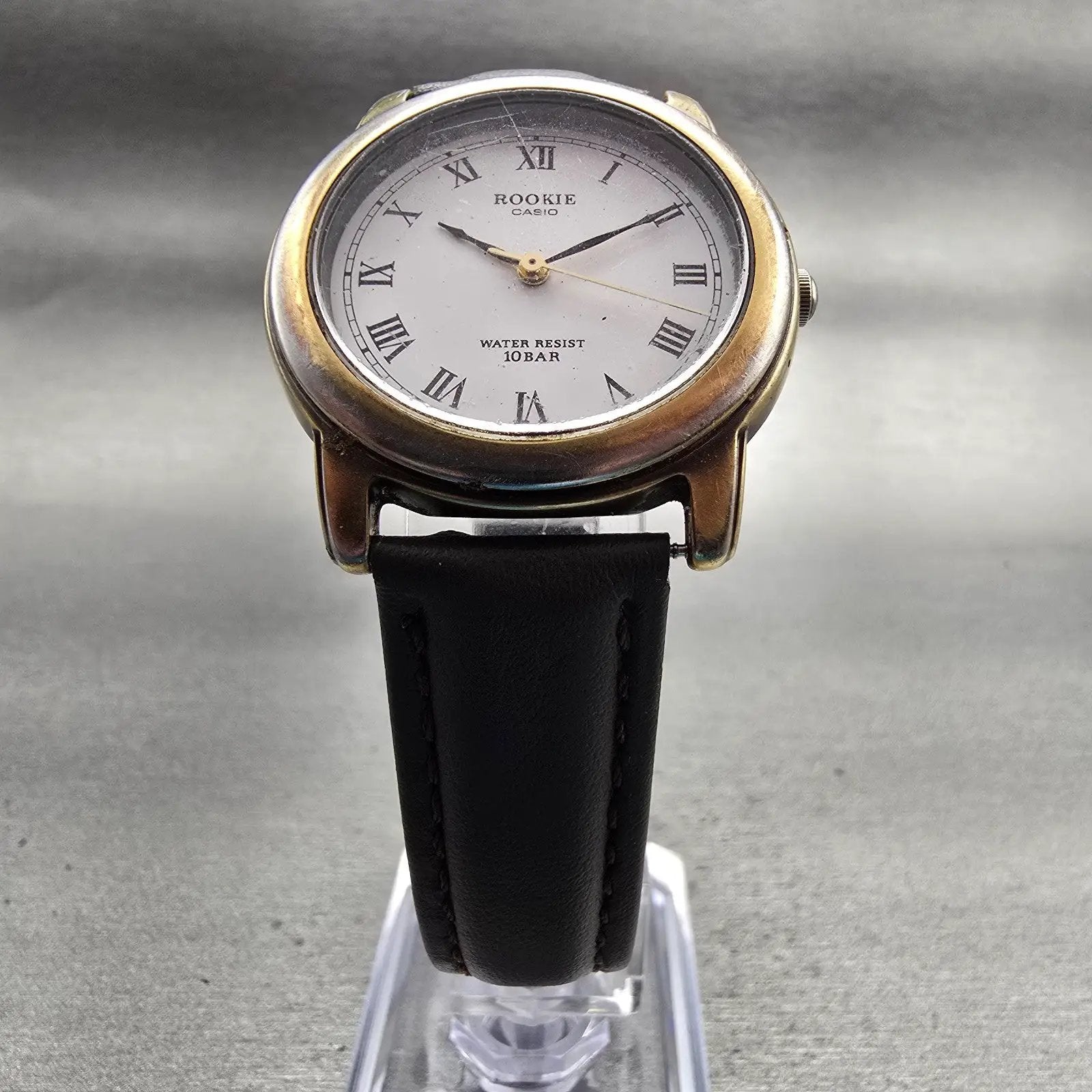 Casio Rookie Watch Men 32mm White Dial Gold Tone Round RKT-720 New Battery5