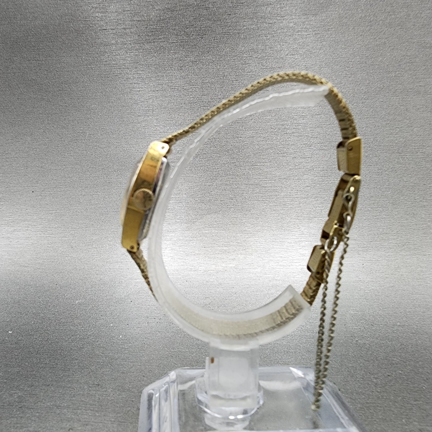 Seiko Watch Women 15mm Brown Dial Gold Tone Manual Wind Rectangle 117039 Runs6