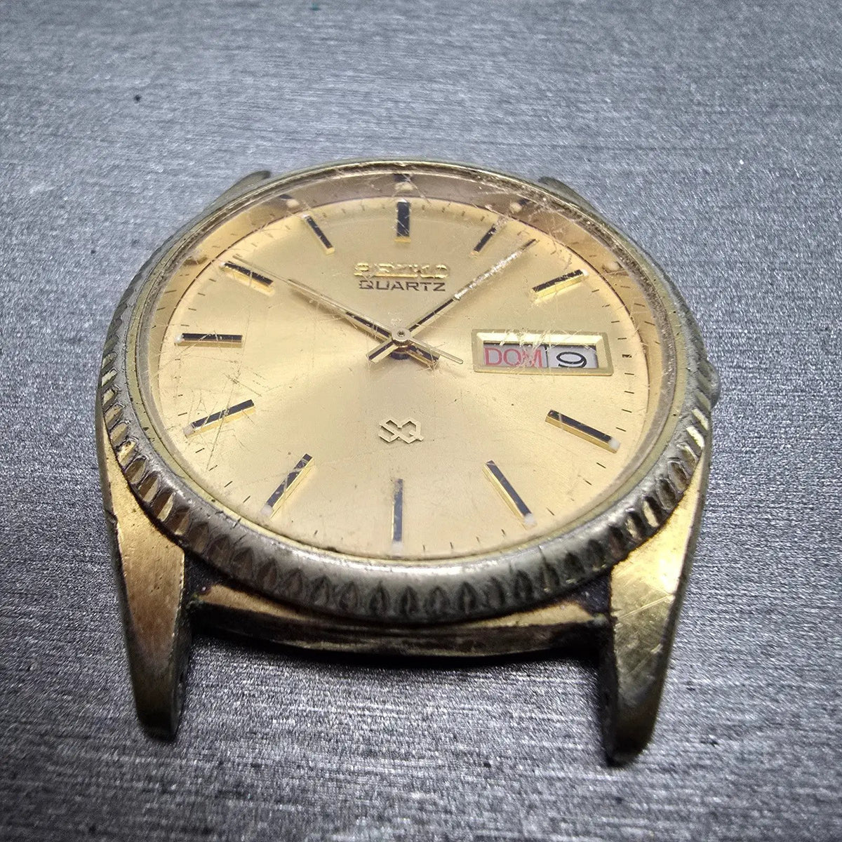 Seiko 6923 Quartz Movement Works Daydate W/ Dial Hands Case Vintage2