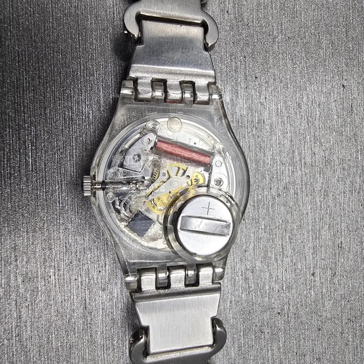 Swatch Urban Fashion Watch Women 25mm Silver Dial Clear Case LK290G New Battery10