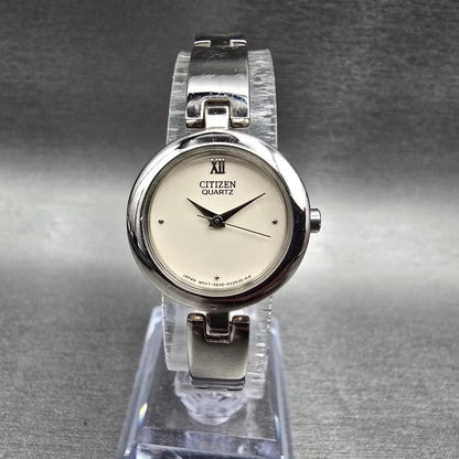 Citizen Watch Women 22mm Ivory Dial Silver Tone Round 5930-899094 New Battery3