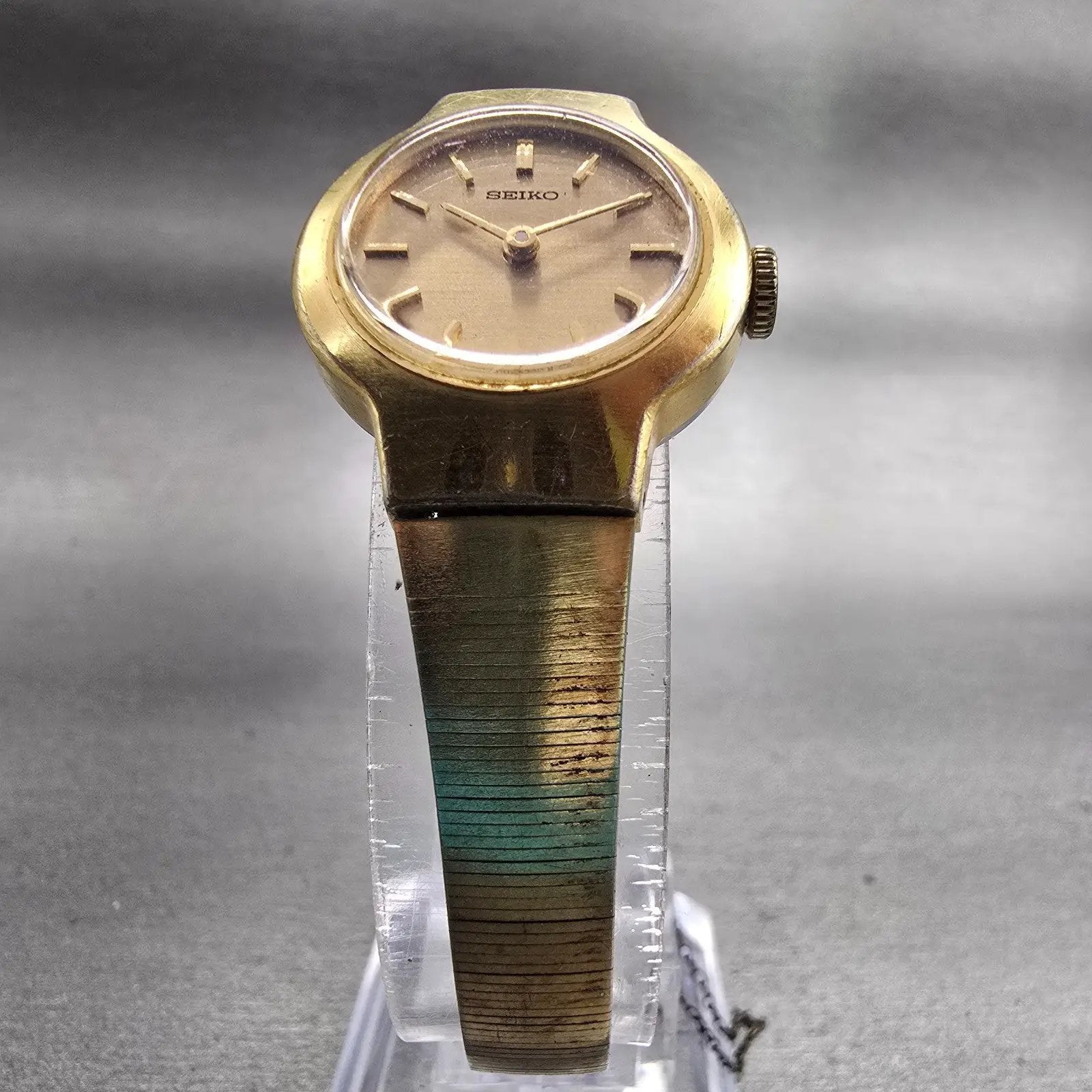 Seiko Watch Women 22mm Gold Dial Gold Tone Round 1100-1440 Manual Wind Vintage5