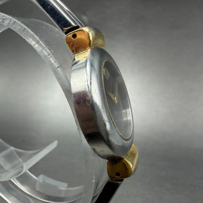 Movado Harmony Watch Women 23mm Black Dial Two Tone bangle Round New Battery NH13
