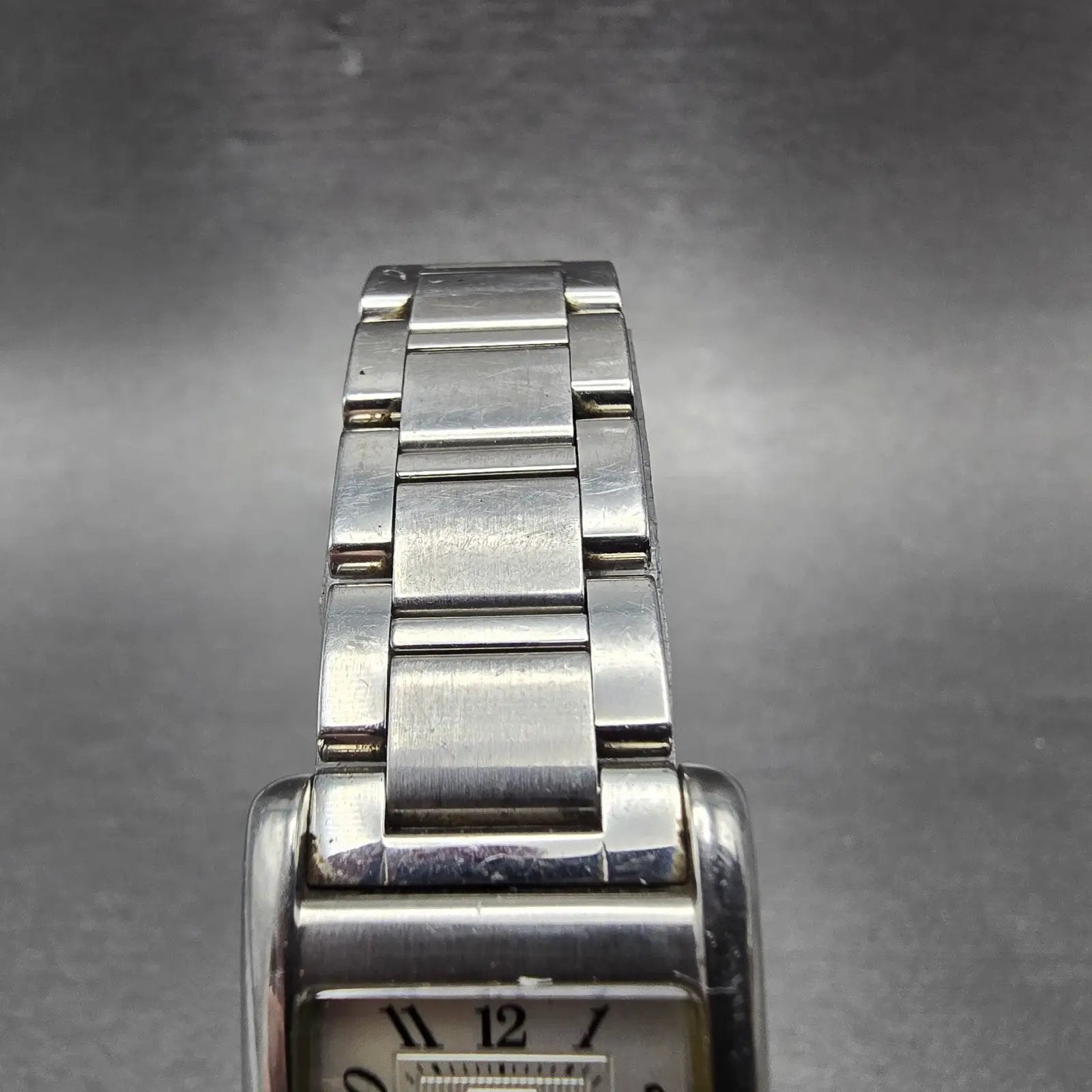 Coach Tank Watch Women 19mm Silver Dial Silver Tone Rectangle W002B PARTS5