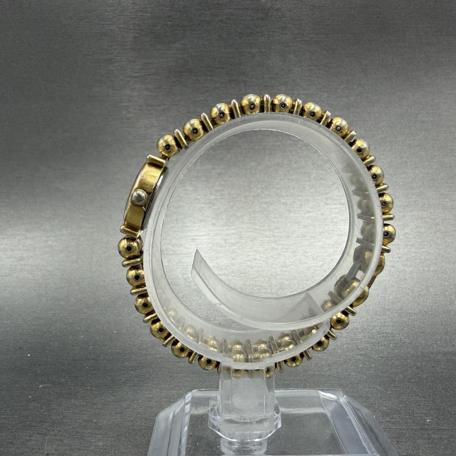 Seiko Watch Women 15mm Champagne Dial Gold Tone Round 1E20-0449 New Battery5