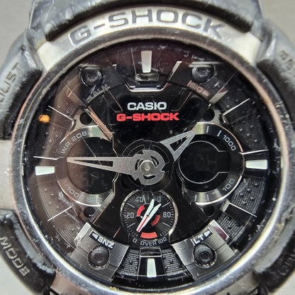 Casio G-Shock GA-200 Watch Men 52mm Black Silver Alarm Chronograph New Battery1