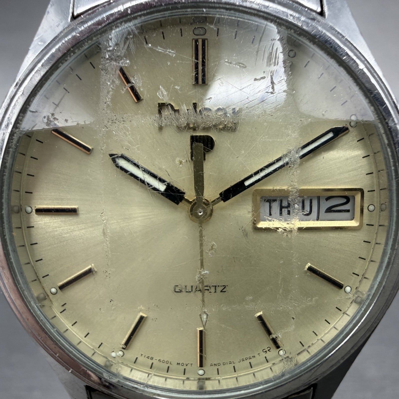 Seiko Pulsar Watch Men 34mm Champagne Dial Two Tone Daydate Y148-6009 NewBattery1