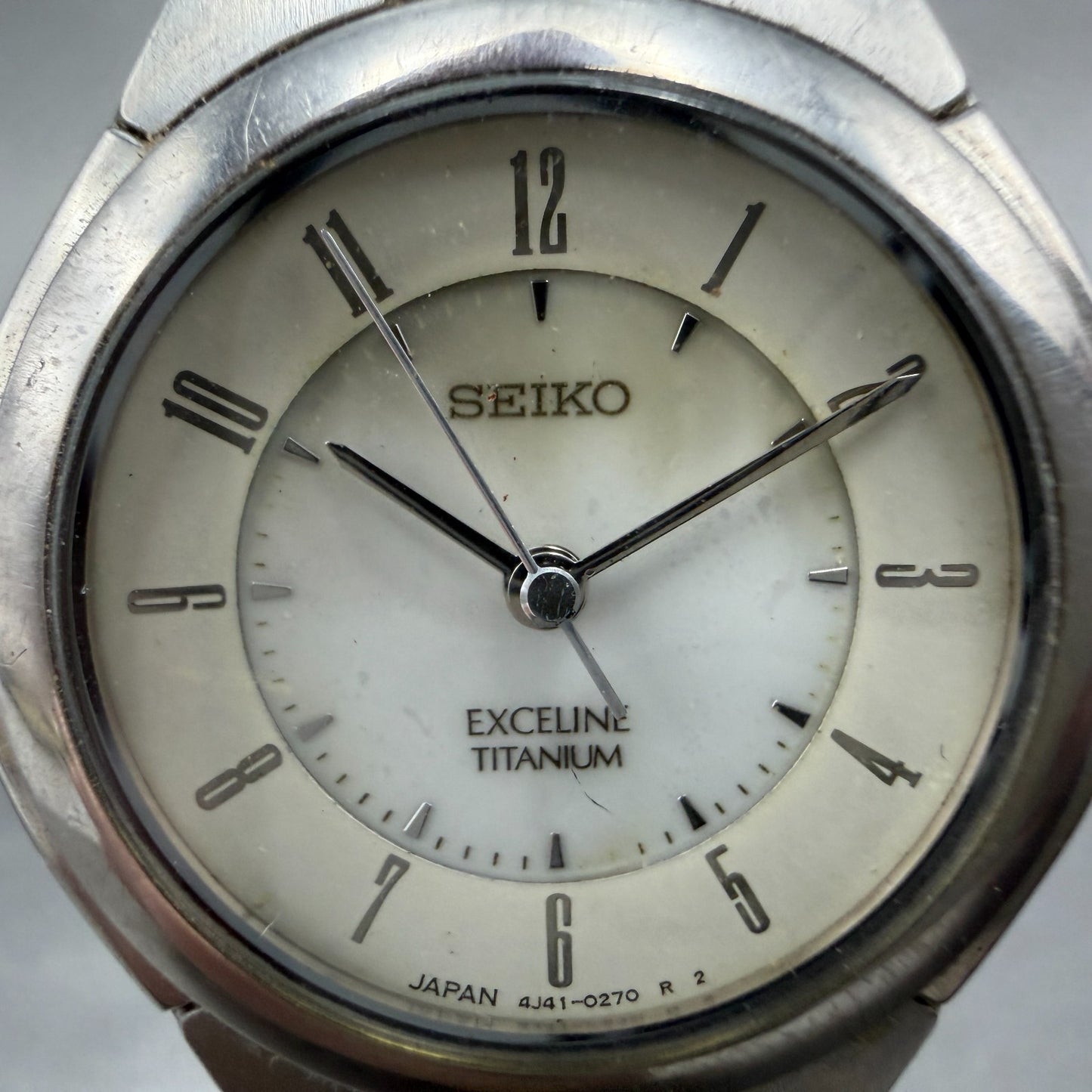 Seiko Exceline Watch Women 26mm White Dial Titanium Round 4J41-0140 New Battery1