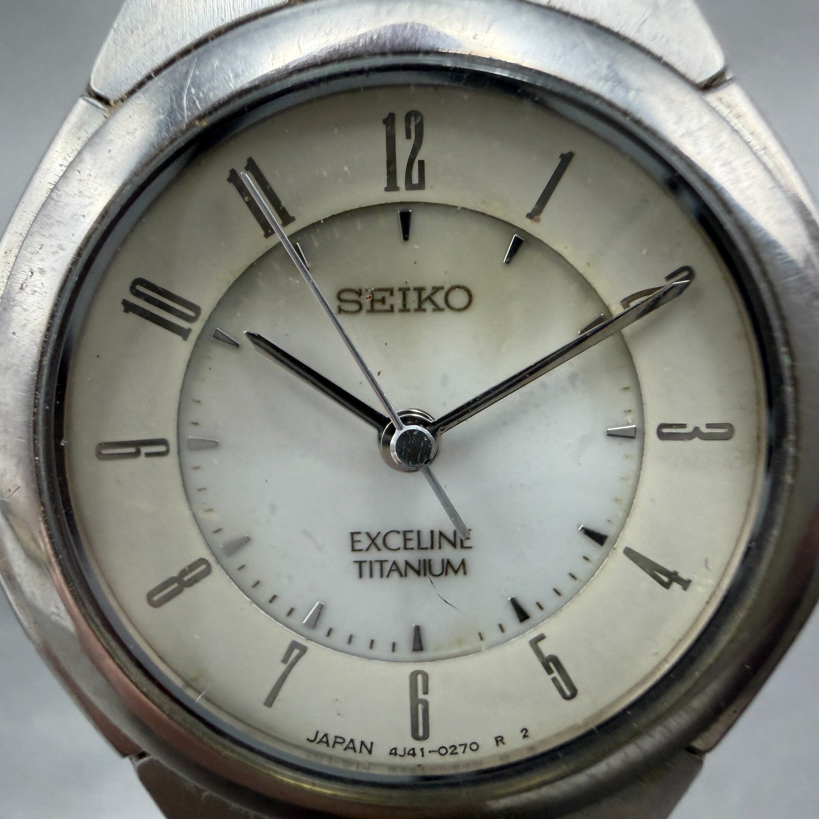 Seiko Exceline Watch Women 26mm White Dial Titanium Round 4J41-0140 New Battery1