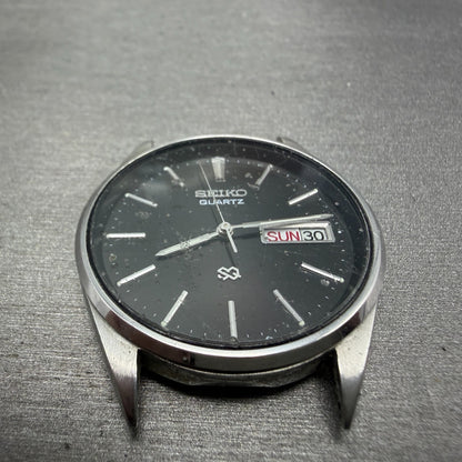 Seiko SQ Watch Men 34mm Black Dial Silver Tone Daydate Round 8123-800A PARTS3