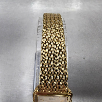 VTG Seiko Tank Watch Women 19mm Cream Dial Gold Plated Rectangle New Battery4