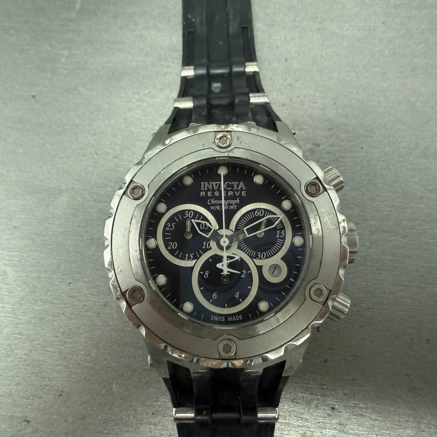 Invicta Reserve Chronograph Watch Men 44mm MOP DIal Steel Date 0524 READ!!!!!!!!0