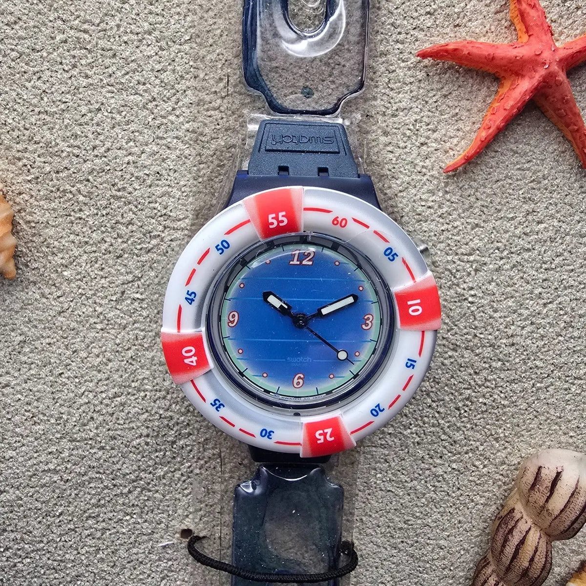 Swatch Scuba 200 Rescue Watch Men 39mm Blue Dial Blue Case SDN904 New Batt NOS4